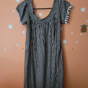 babydoll dress plaid with balled sleeves